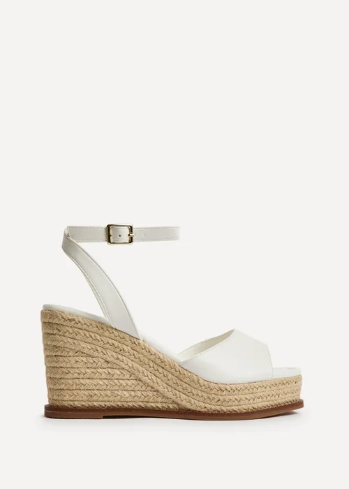 Linzi Scene White Wedge Sandals - Size 7 Image 2