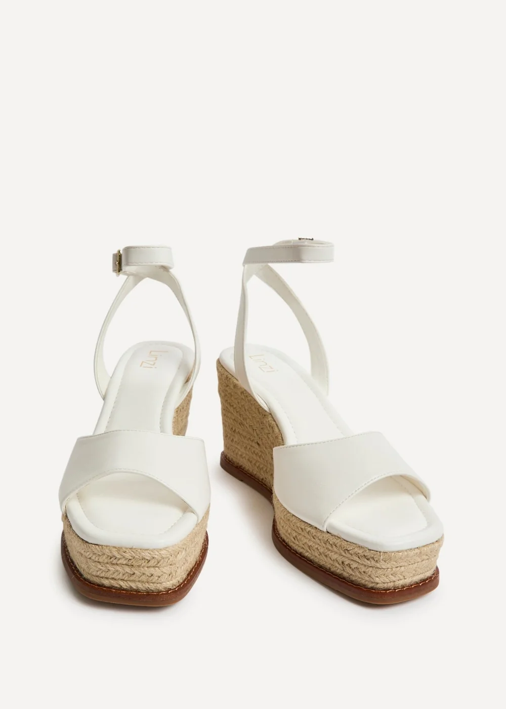 Linzi Scene White Wedge Sandals - Size 7 Image 3