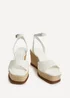 Linzi Scene White Wedge Sandals - Size 7 Image 3