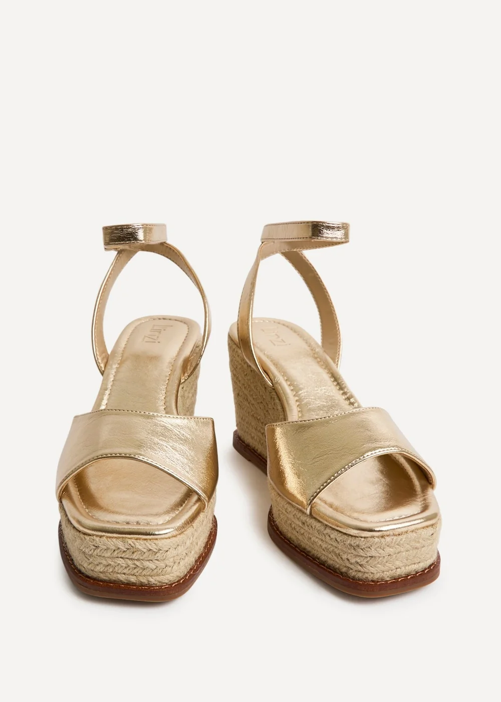 Linzi Scene Gold Wedge Sandals - Size 5 Image 3