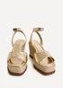 Linzi Scene Gold Wedge Sandals - Size 5 Image 3