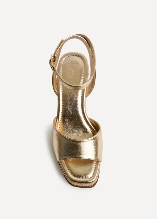 Linzi Scene Gold Wedge Sandals - Size 5 Image 4