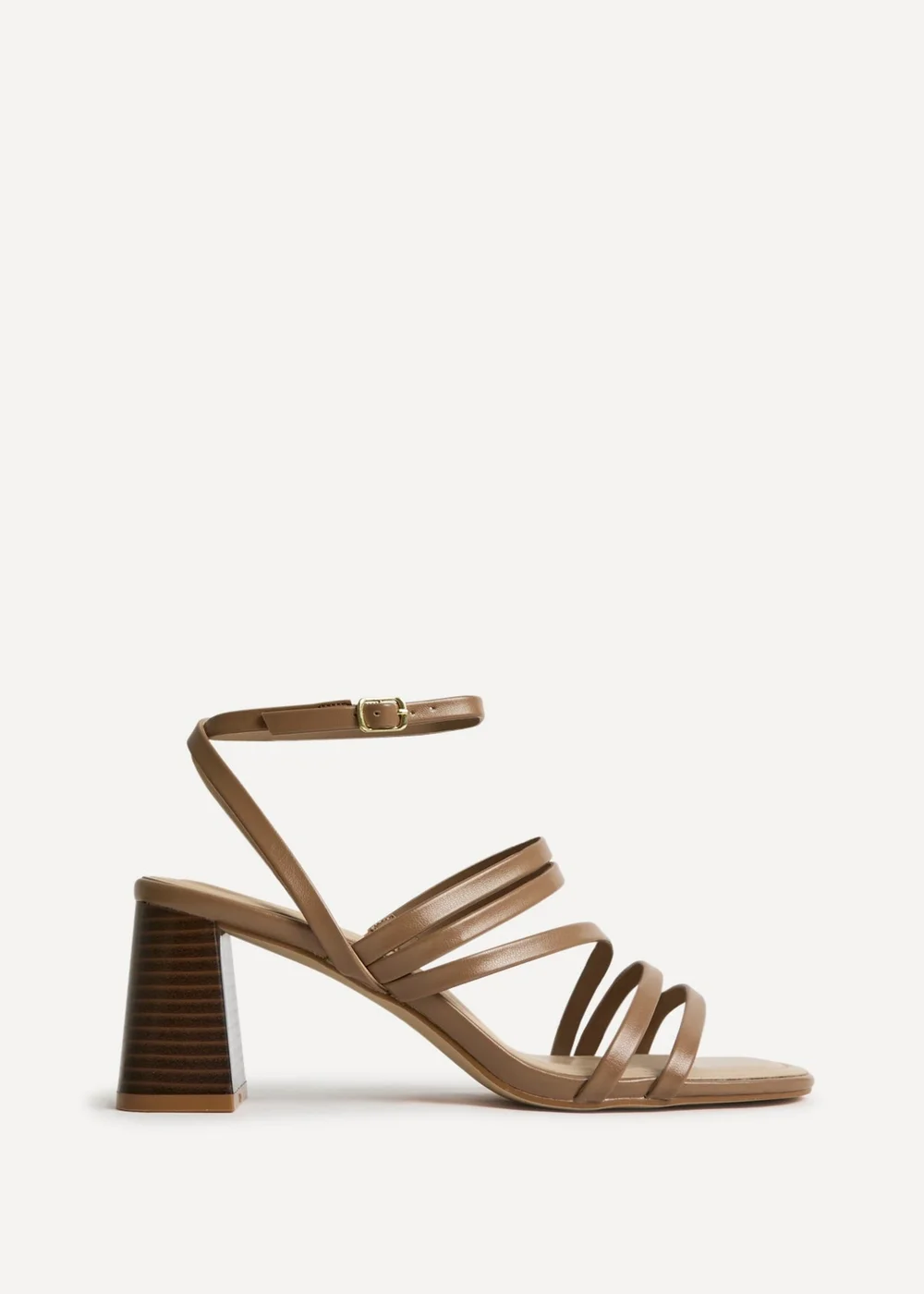 Linzi Liora Taupe Faux Leather Heeled Sandals - Size 7 Image 1