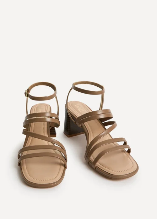 Linzi Liora Taupe Faux Leather Heeled Sandals - Size 7 Image 2