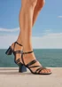 Linzi Liora Black Faux Leather Heeled Sandals - Size 6 Image 1