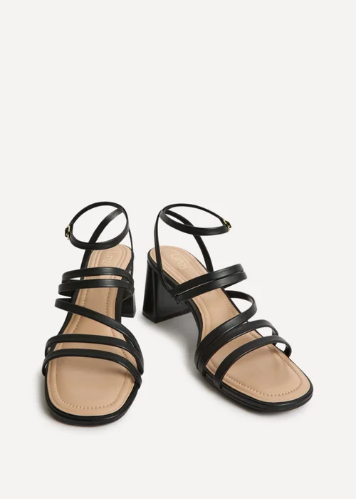 Linzi Liora Black Faux Leather Heeled Sandals - Size 6 Image 3