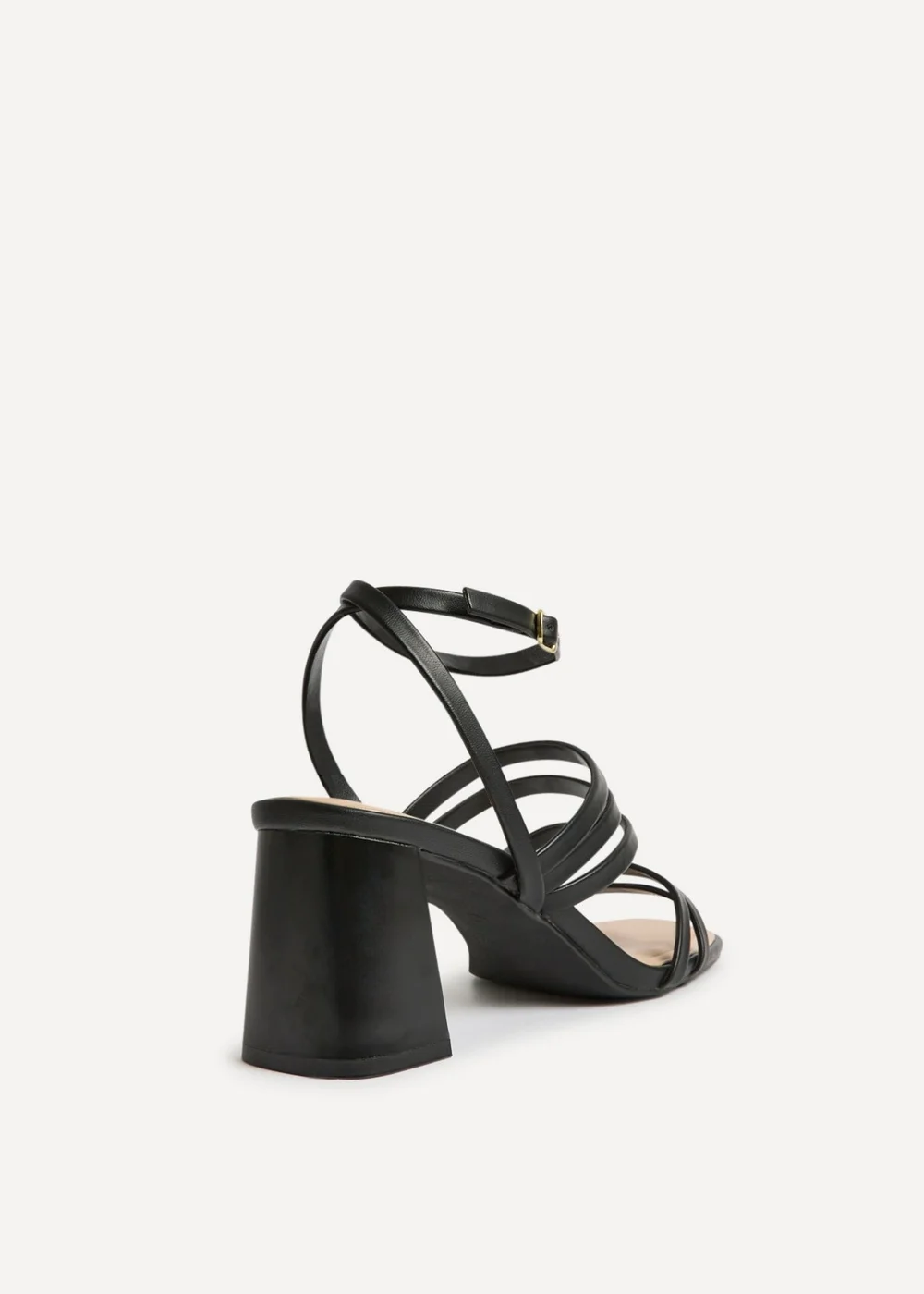 Linzi Liora Black Faux Leather Heeled Sandals - Size 6 Image 5
