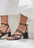 Linzi Liora Black Faux Leather Heeled Sandals - Size 6 Image 6
