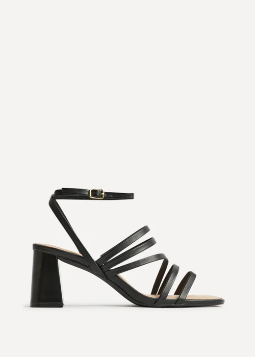 Linzi Liora Black Faux Leather Heeled Sandals - Size 6 Image 2