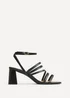 Linzi Liora Black Faux Leather Heeled Sandals - Size 6 Image 2