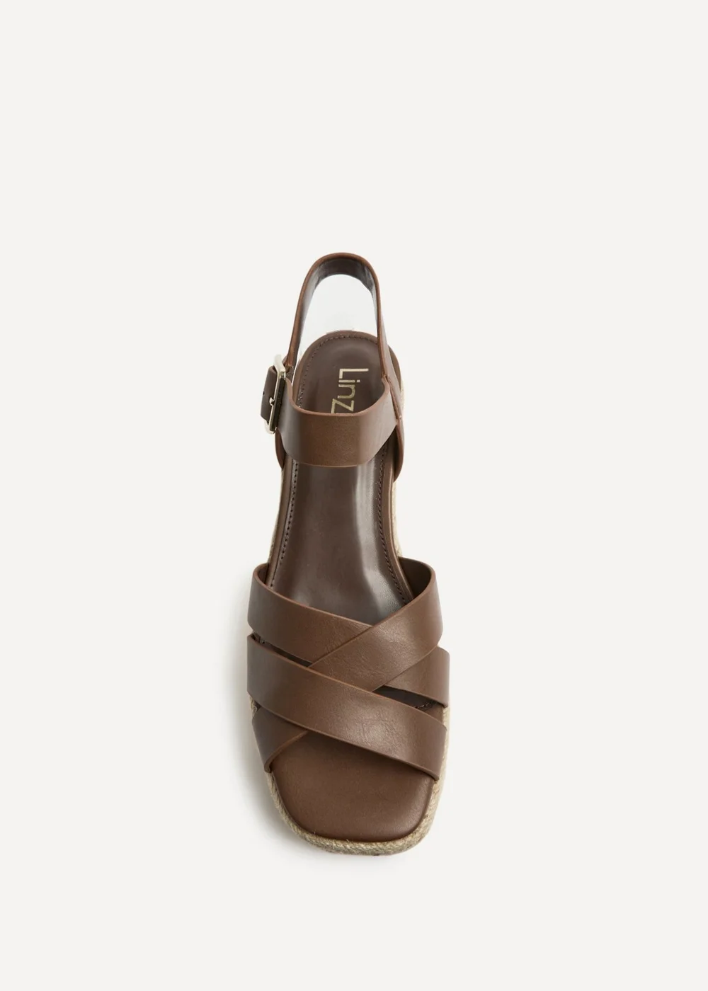 Linzi Sheena Brown Crossover Espadrille Wedges - 6 Image 4