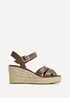 Linzi Sheena Brown Crossover Espadrille Wedges - 6 Image 3