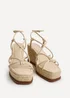 Linzi Gazed Nude Wedge Sandals - Size 7 Image 3