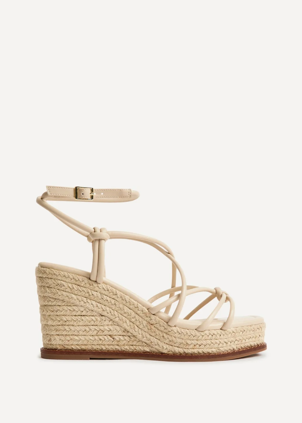 Linzi Gazed Nude Wedge Sandals - Size 7 Image 2