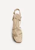 Linzi Gazed Nude Wedge Sandals - Size 7 Image 4