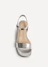 Linzi Carlie Wide Fit Silver Faux Leather Low Heels - Size 5 Image 4