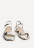 Linzi Carlie Wide Fit Silver Faux Leather Low Heels - Size 5 Image 3