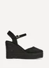 Linzi True Black Faux Suede Espadrille Wedges - Size 6 Image 2