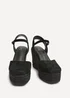 Linzi True Black Faux Suede Espadrille Wedges - Size 6 Image 4
