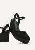 Linzi True Black Faux Suede Espadrille Wedges - Size 6 Image 3