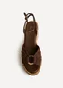 Linzi Saxon Brown Suede Wedge Sandals - 4 Image 4