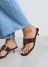 Linzi Manhattan Brown Faux Leather Mule Heels - Size 6 Image 6