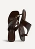Linzi Manhattan Brown Faux Leather Mule Heels - Size 6 Image 5