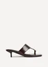 Linzi Manhattan Brown Faux Leather Mule Heels - Size 6 Image 2