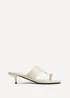 Linzi Manhattan Ivory Faux Leather Mule Heels - Size 5 Image 2