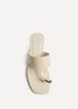 Linzi Manhattan Ivory Faux Leather Mule Heels - Size 5 Image 4