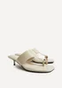 Linzi Manhattan Ivory Faux Leather Mule Heels - Size 5 Image 5