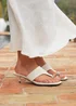 Linzi Manhattan Ivory Faux Leather Mule Heels - Size 5 Image 6
