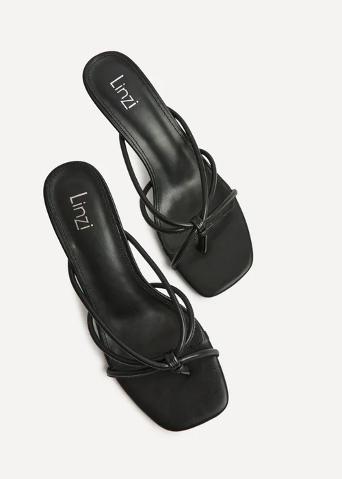 Linzi Solis Black Strappy Mule Heels - 4 Image 5
