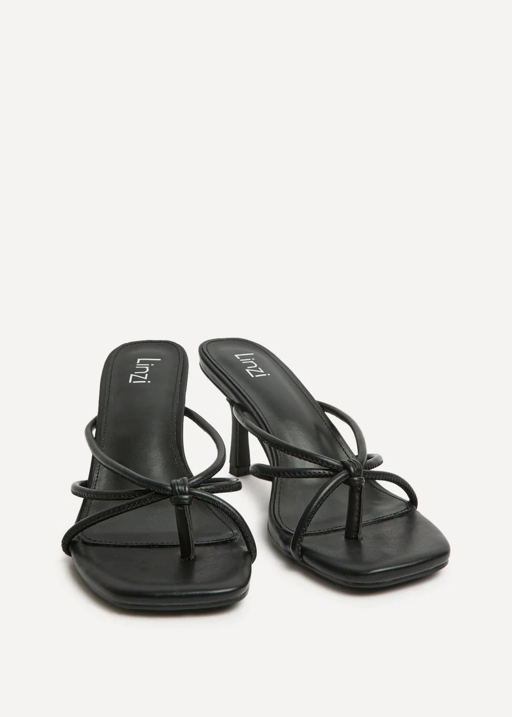 Linzi Solis Black Strappy Mule Heels - 4 Image 3