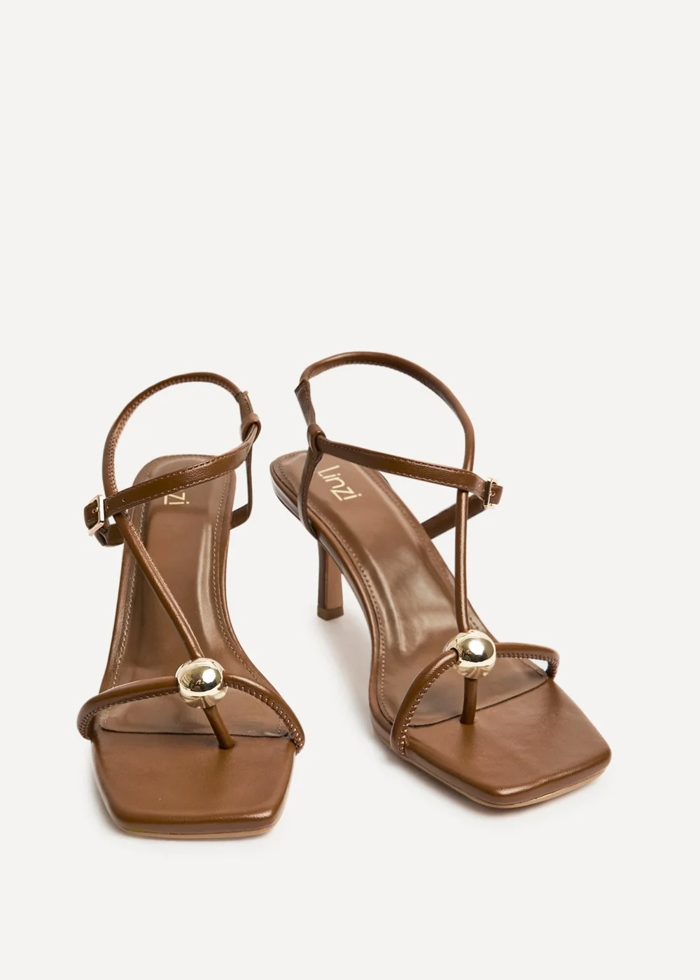 Linzi Immersed Tan Heeled Sandals - Size 5 Image 3