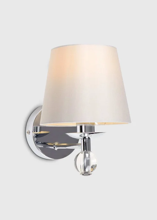ValueLights Bryantt Single Crystal Wall Light Chrome with Grey Shade - One Size Image 1