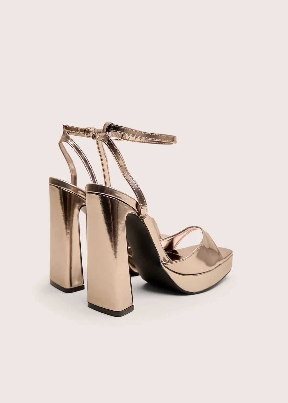 Public Desire Resist Pewter Metallic Peep Toe Barley There Platform Heels - 5 Image 3