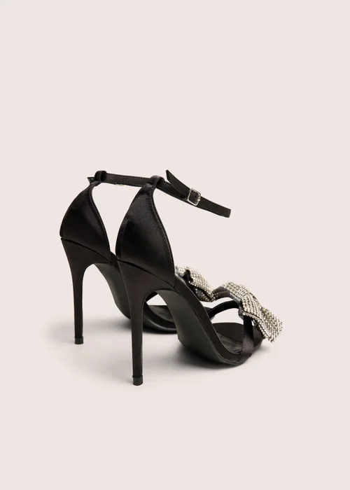 Public Desire Vermillion Black Bow Detail Round Toe Stiletto Heels - Size 6 Image 5