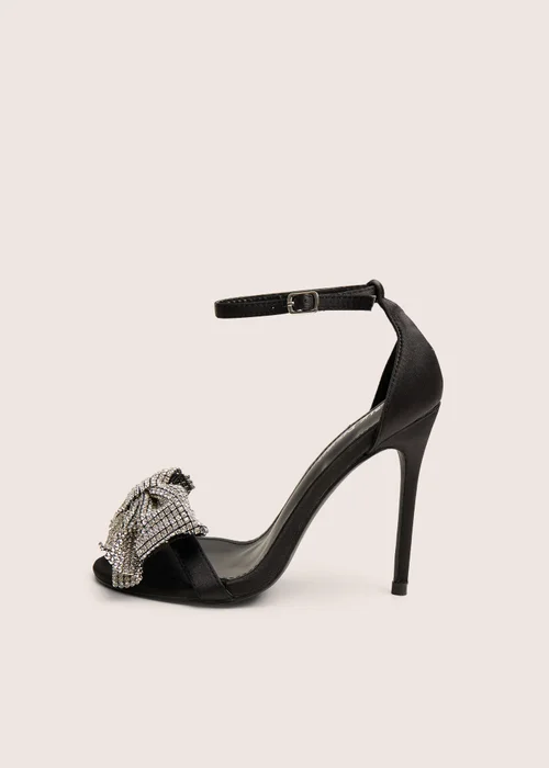 Public Desire Vermillion Black Bow Detail Round Toe Stiletto Heels - Size 6 Image 1
