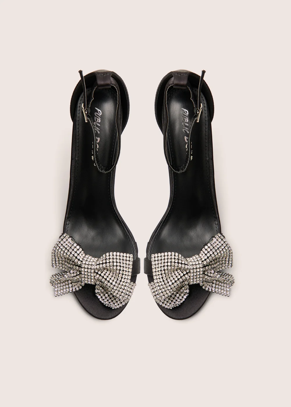 Public Desire Vermillion Black Bow Detail Round Toe Stiletto Heels - Size 6 Image 4