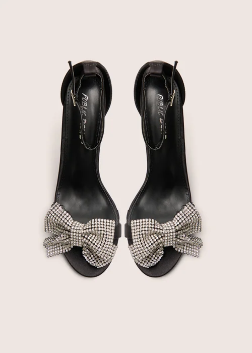 Public Desire Vermillion Black Bow Detail Round Toe Stiletto Heels - Size 6 Image 4