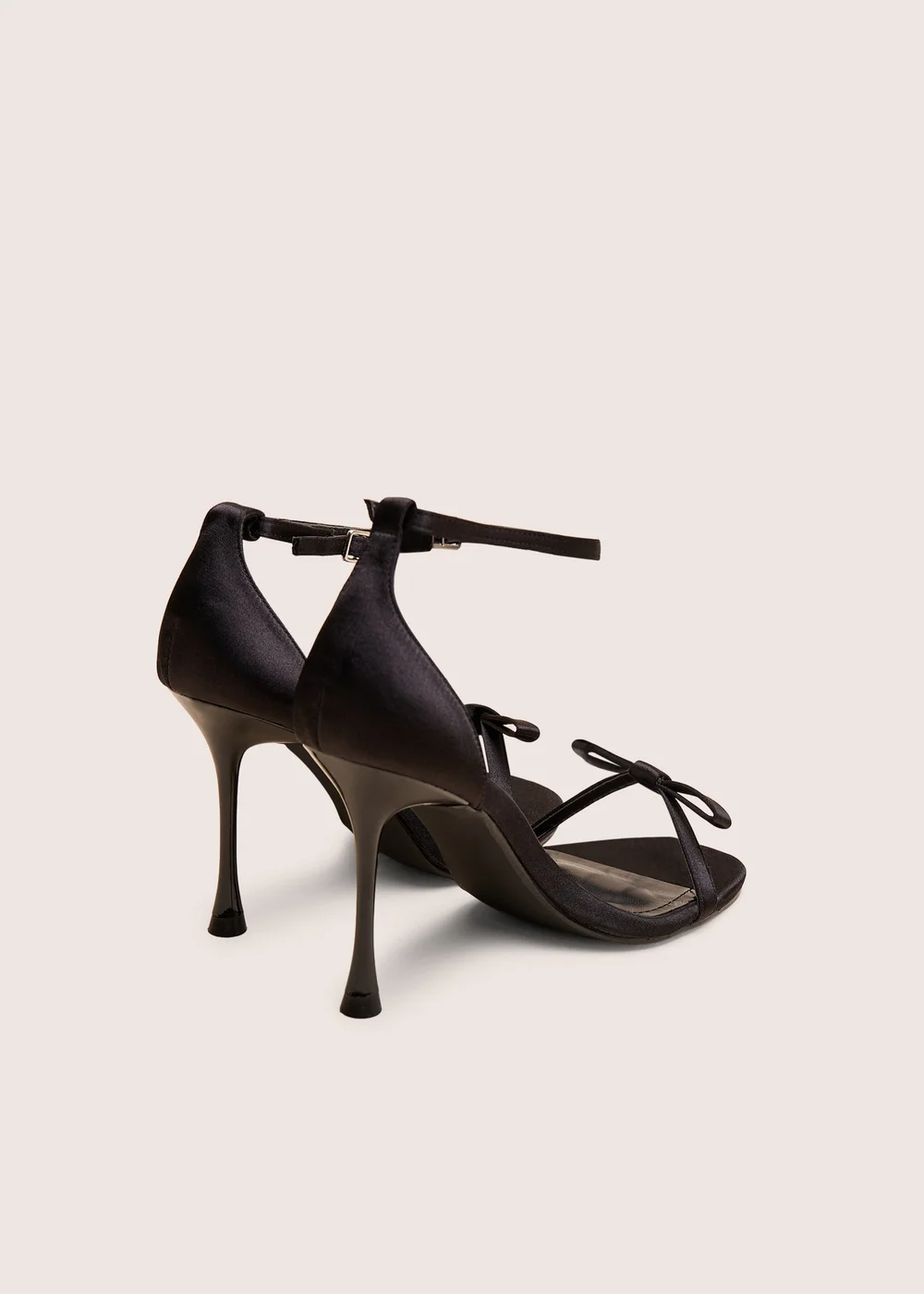 Public Desire Novie Black Ankle Strap Bow Detail Heels - 8 Image 3