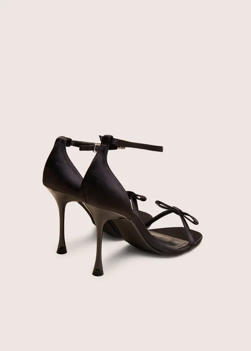 Public Desire Novie Black Ankle Strap Bow Detail Heels - 8 Image 3