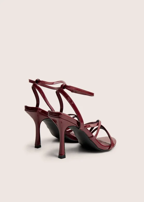 Public Desire Free Spirit Wide Fit Burgundy Strappy Mid Heel - 3 Image 3
