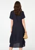 Izabel London Navy Short Sleeve Oversized Midi Shift Dress - 10 Image 3