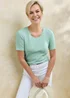 Cotton Traders Iced Mint Wrinkle Free Short Sleeve Scoop Neck Top - 16 Image 1
