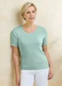 Cotton Traders Iced Mint Wrinkle Free Short Sleeve Scoop Neck Top - 16 Image 2