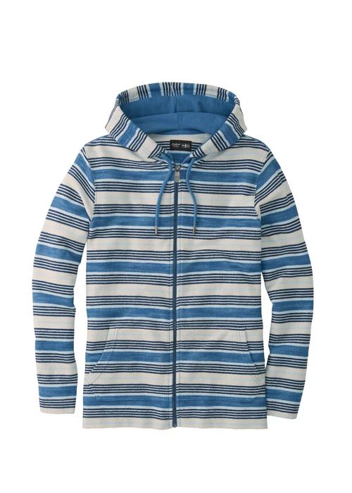 Cotton Traders Admiral Stripe Hooded Zip Through Coastal Top - L Image 4