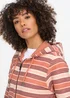 Cotton Traders Apricot Stripe Hooded Zip Through Coastal Top - M Image 3