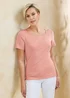 Cotton Traders Dusky Pink Wrinkle Free Short Sleeve Square Neck Top - 12 Image 2